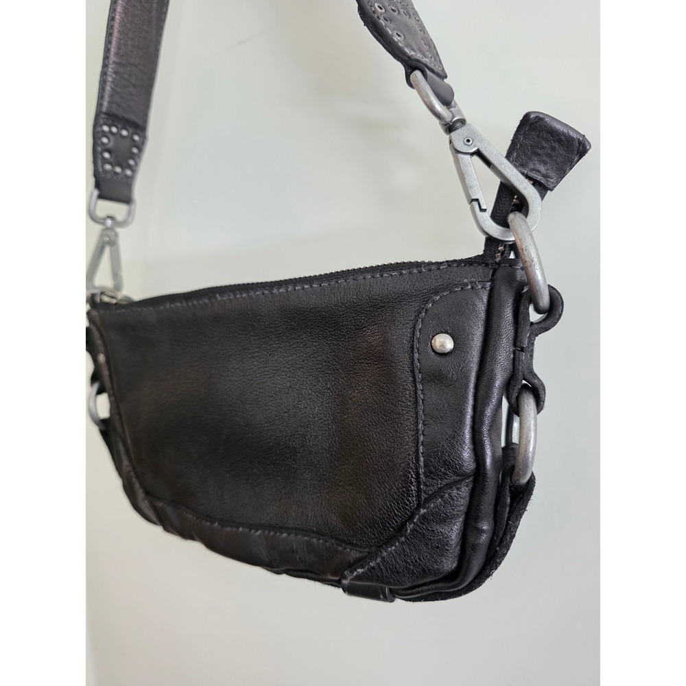Free People We The Free Lillie Leather Shoulder Bag Black Baguette Y2K NWT - Picture 8 of 9